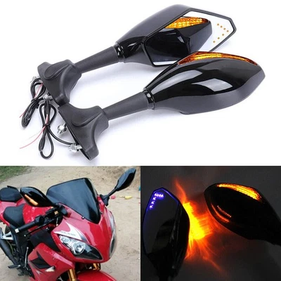LED Turn Signal Rear View Mirrors For Honda CBR600F CBR600F4 CBR600F4i CBR900RR - Изображение 1 из 4