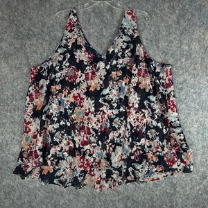 Lane Bryant Floral Swing Collection Top Size 24 Sleeveless Blouse V Neck - Picture 1 of 9