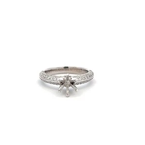 Tiffany & Co 0.50 Carat Round Brilliant F VS1 Diamond Platinum Semi Mount Ring - Picture 1 of 8