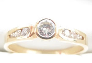 Genuine 0.40ct Diamond Ring 18K Yellow Gold - Picture 1 of 11