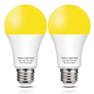 Yellow Bug Light Bulbs Outdoor, 150W Equivalent A19 Yellow Bug Lights for Out... - Picture 1 of 8