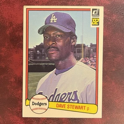 1982 年 Donruss 套装 DAVE STEWART 新秀 410 洛杉矶道奇近乎完好/完好 * 高等级 — 第 1/2 张图片