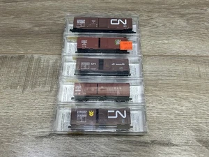 Micro-Trains Line N Scale Canadian National Magne-Magic Coupler Boxcar Lot Of 5 - Picture 1 of 8