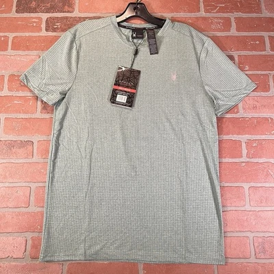 Camiseta Spyder Active Box Texture Proweb Crew Para Hombre Mediana Verde Claro Nueva con Etiquetas $60 Foto 1 de 4