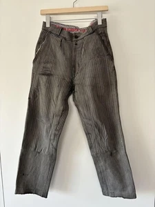 Vintage 1930s 1940s French Work Stripe Pants Repair Bottoms Mens Size M - Picture 1 of 5