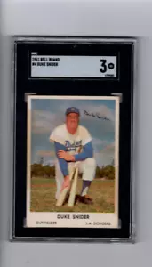 1961 Bell Brand Duke Snider Los Angeles Dodgers #4💥💥🎆 SGC Graded 3 - Bild 1 von 2