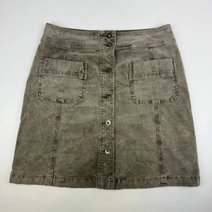 prAna Damen Größe 10 Merrigan Cordrock Bio-Baumwollmischung Grau - Bild 1 von 7