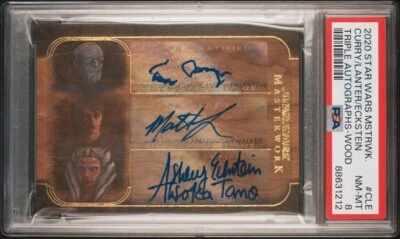 Star Wars Masterwork 2020 Eckstein/Tim Curry/Lanter Triple Wood Auto #/10 PSA1/1 - Image 1 of 3