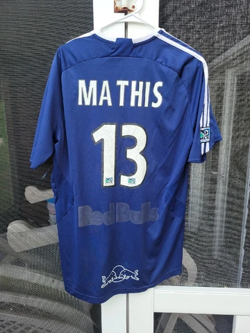Rare Vintage Y2K Clint Mathis New York Redbulls Jersey Adidas Kit Men's L Flawed Cover