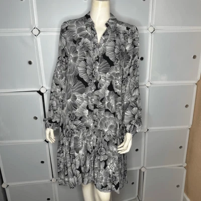 EXPRESS цветочный оборки кромки большого размера рубашка платье средний размер - Изображение 1 из 4