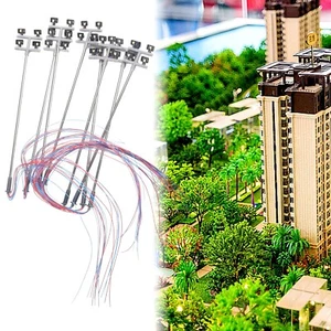 8Pcs Model Railway 1:87 HO OO Scale Plaza Lamps LED Street Light Stadium Lights - Picture 1 of 24