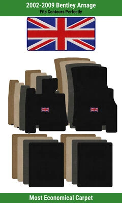 Передние и задние коврики Lloyd Velourtex для Bentley Arnage 02–09 годов выпуска с британским флагом - Изображение 1 из 4