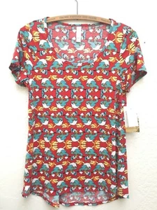 Lularoe Disney Geometric Mirror Donald Duck Red Classic T Top Small - Picture 1 of 2