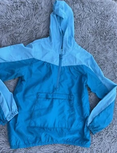 Old Navy Girl's Medium Blue Lightweight 1/4 Zip Jacket w/ Hood - Picture 1 of 3