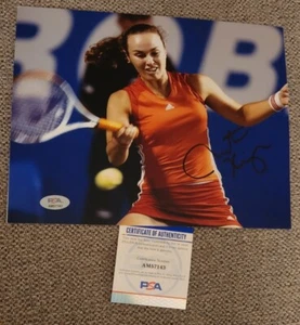 MARTINA HINGIS SIGNED 8X10 PHOTO TENNIS CHAMP #5 W/COA+PROOF PSA/DNA AM57143 - Picture 1 of 3