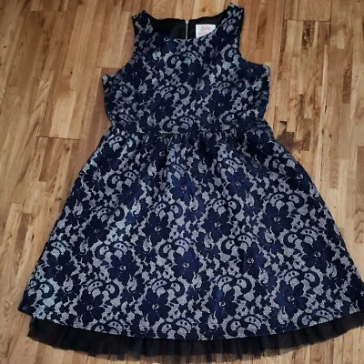 "Vestido JUSTICIA Talla 18"" Azul Brillante Elegante Fiesta de Navidad" Foto 1 de 4