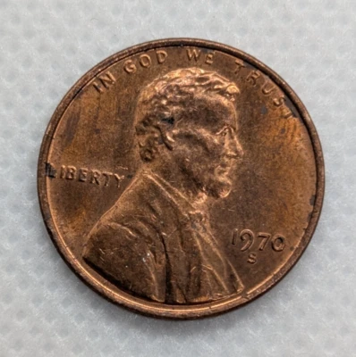 1970 S Lincoln Memorial Cent VF Mint Error Floating Roof Faint FG Penny - Image 1 of 4