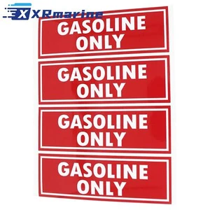 4pc Gasoline Decals Ideal for Fuel Tanks Caps Durable Ensure Gasoline Only - Picture 1 of 2