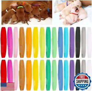 30 Pcs Puppy Whelping Collars Newborn Pet Collars Double-Sided Soft Adjustabl - Picture 1 of 5
