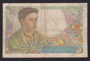 1943 France 5 Francs - Paper Money (084) - Picture 1 of 3