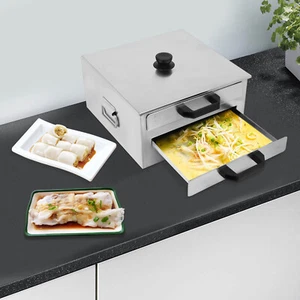 Máquina manual de rollos de fideos de arroz cantonés de 2 capas vaporizador de alimentos de acero inoxidable - Imagen 1 de 16