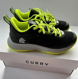 Under Armour Steph Curry GS 3Z6 Size 7Y Kids Sneaker Black/Lime New In Box - Picture 1 of 5
