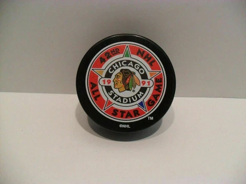 1991 Chicago NHL All Star Game Hockey Puck - BRAND NEW! - Chicago Stadium Cover