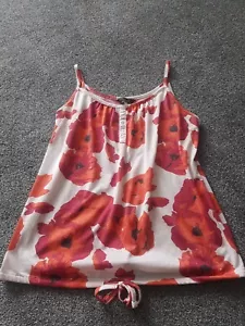 Ladies Poppy Flower Vest Top Size 16 - Picture 1 of 7