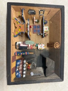 VINTAGE FOMERZ ITALIEN DIORAMA KABINE IM WALD 9" X 6,5" (WBP011542) - Bild 1 von 8