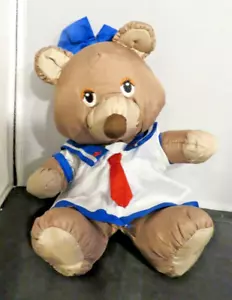 "Oso marinero vintage prensa popurrí en blanco niña peluche 1987 16" - Imagen 1 de 6