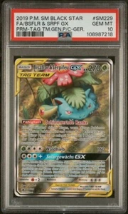 Pokemon Bisaflor & Serpifeu GX Full Art | Deutsch SM229 Promo | PSA 10 - Bild 1 von 2