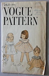 Vintage Vogue Sewing Pattern 2821 For Size 1 Dress - Picture 1 of 2