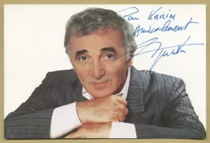 Charles Aznavour (1924-2018) - Jolie photo dédicacée - 90s - Bild 1 von 1