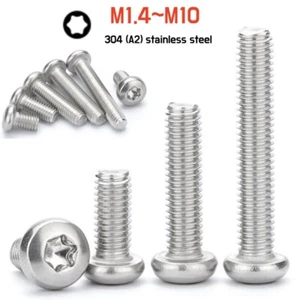A2 Stainless Six-Lobe Torx Pan Round Head Screw Bolt M1.4M1.6M2M2.5M3M4M5M6M8M10 - Picture 1 of 6