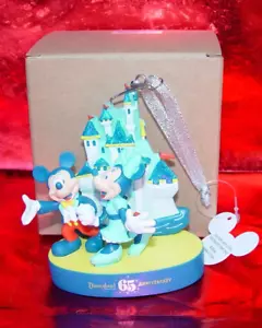 Mickey and Minnie Mouse Figural Ornament – Disneyland 65th Anniversary NIB - Picture 1 of 5