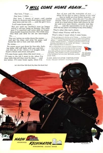 1943 Nash Kelvinator: I Will Come Home Again Vintage Print Ad - Bild 1 von 1