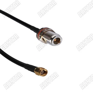 N Female Jack to RP-SMA Male Plug Wlan Extension Jumper Cable KSR195 2M 6ft - Picture 1 of 3
