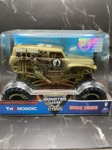 MONSTER JAM 1:24 Steel Titans Exclusive GOLD GRAVE DIGGER Spin Master THQ - Picture 1 of 3