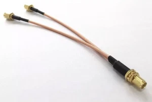 SMA Female to 2X SMA male 6" RG316 RF coaxial cable Y type splitter pigtail USA - Picture 1 of 4