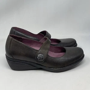 Dansko Adelle Mary Jane Shoes Womens 9.5 - 10 EU 40 Brown Leather Wedge Comfort - Picture 1 of 16