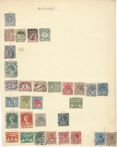 EARLY HOLLAND NETHERLANDS STAMP LOT ON ALBUM PAGE CHRISTMAS GIFT IDEA GRANDPA Cover