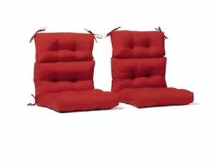 Red Out Door High Back Patio Chair Deep Seat Cushions Pad Set of 2 Comfortable - Picture 1 of 3