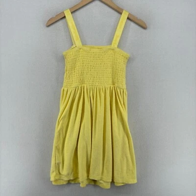 Vestido JUICY COUTURE Niñas 12/14 Terry Calado Sin Mangas Verano Playa Amarillo Foto 1 de 4