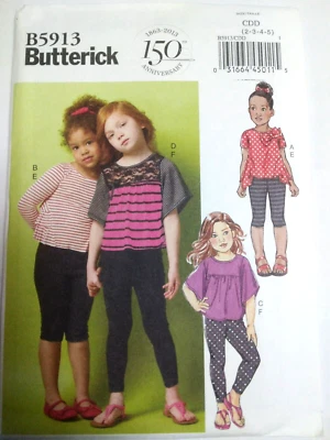 Leggings Capri Stretch Pants Top 2 3 4 5 CDD Butterick B5913 Sewing Pattern UC - Image 1 of 4