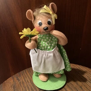 2019 Annalee Doll 7” Momma Honey Bear In Green Dress - Picture 1 of 10