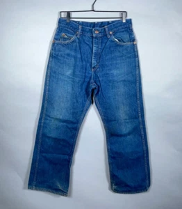 VTG Big Smith Straight Leg Jeans Men's 34 x 30 (Actual 32 x 29) Blue Scovill Zip - Picture 1 of 17