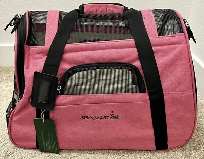 Portable Pet Carrier | Breathable Mesh | Handbag Carrying Pink Bag | Size Small - Image 1 of 4