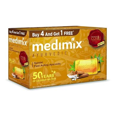 Medimix Ayurvedic Sandal Soap 125g 4+1 Offer Pack - Image 1 of 4