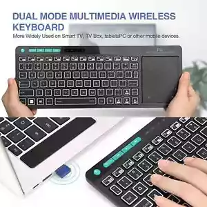 Mini Wireless Keyboard With Mouse Touchpad And RGB Backlit Small Rechargeable - Picture 1 of 15