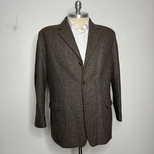 Structure Men's 46R XL Blazer Brown Herringbone Sport Coat Jacket Vintage Tweed - Picture 1 of 10